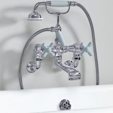 Rockwell Bath Filler on Wall Unions with option of Coloured Ceramic Handles