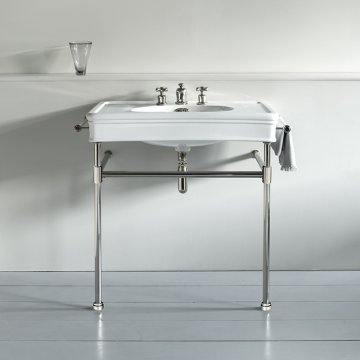 Lonsdale 860mm basin with rail mounts on basin stand
