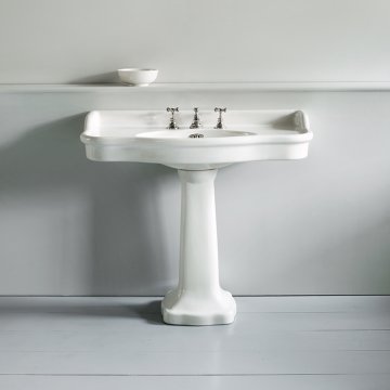 Paris 1020mm basin on pedestal. Zero, one or three tap holes.