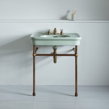 Rockwell 610mm Willow Green basin on Basin Stand. Zero, one or three tap holes.