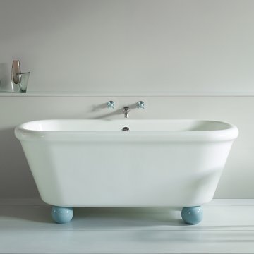 Rockwell bath in white with Powder Blue feet 1700 x 800mm