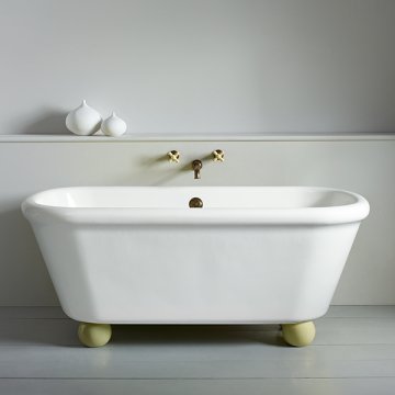 Rockwell bath in white with Sherbet Yellow feet 1700 x 800mm