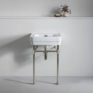 Soho mini basin 450w x 280d on basin stand. Zero or two tap holes