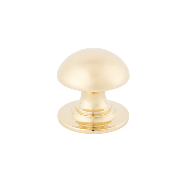 ARMAC MARTIN - 4 x Cotswold mushroom cabinet knobs 32mm in Polished Brass Unlacquered C738