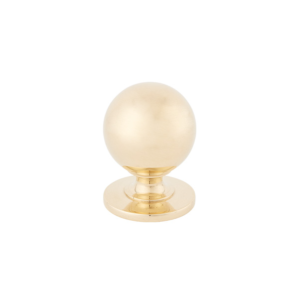 ARMAC MARTIN - 4 x Cotswold ball cabinet knobs 32mm in Polished Brass Unlacquered C740