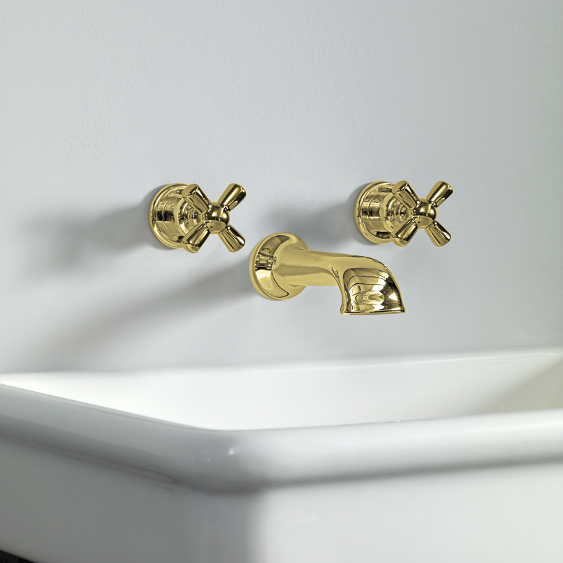 The Water Monopoly - Rockwell wall mounted basin mixer with 190mm cast ...