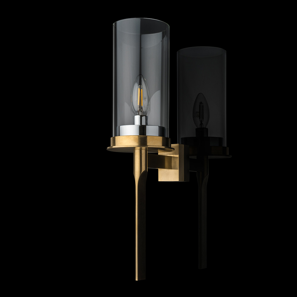 Joseph Giles - FONTEYN solid brass wall light with handmade fluted glass  shade